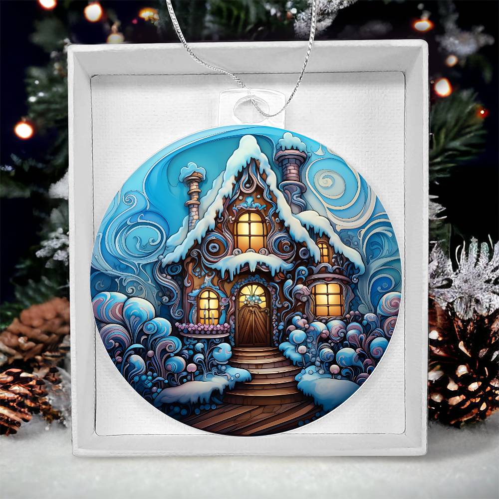 Snowy House Christmas Ornament - Vintage-Inspired