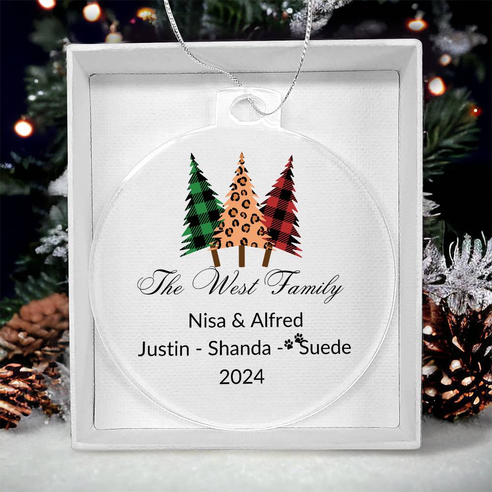 2024 Keepsake Personalized Family Name - Fancy Trees Ornament