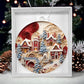 Red & White Homes Christmas Ornament - Vintage Inspired