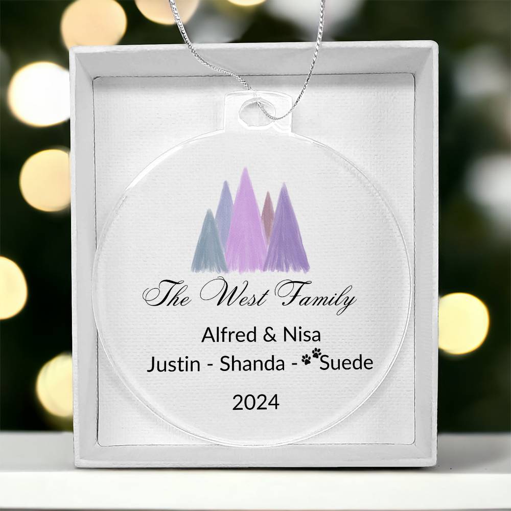 2024 Keepsake Personalized Family Name - Purple Trees Ornament