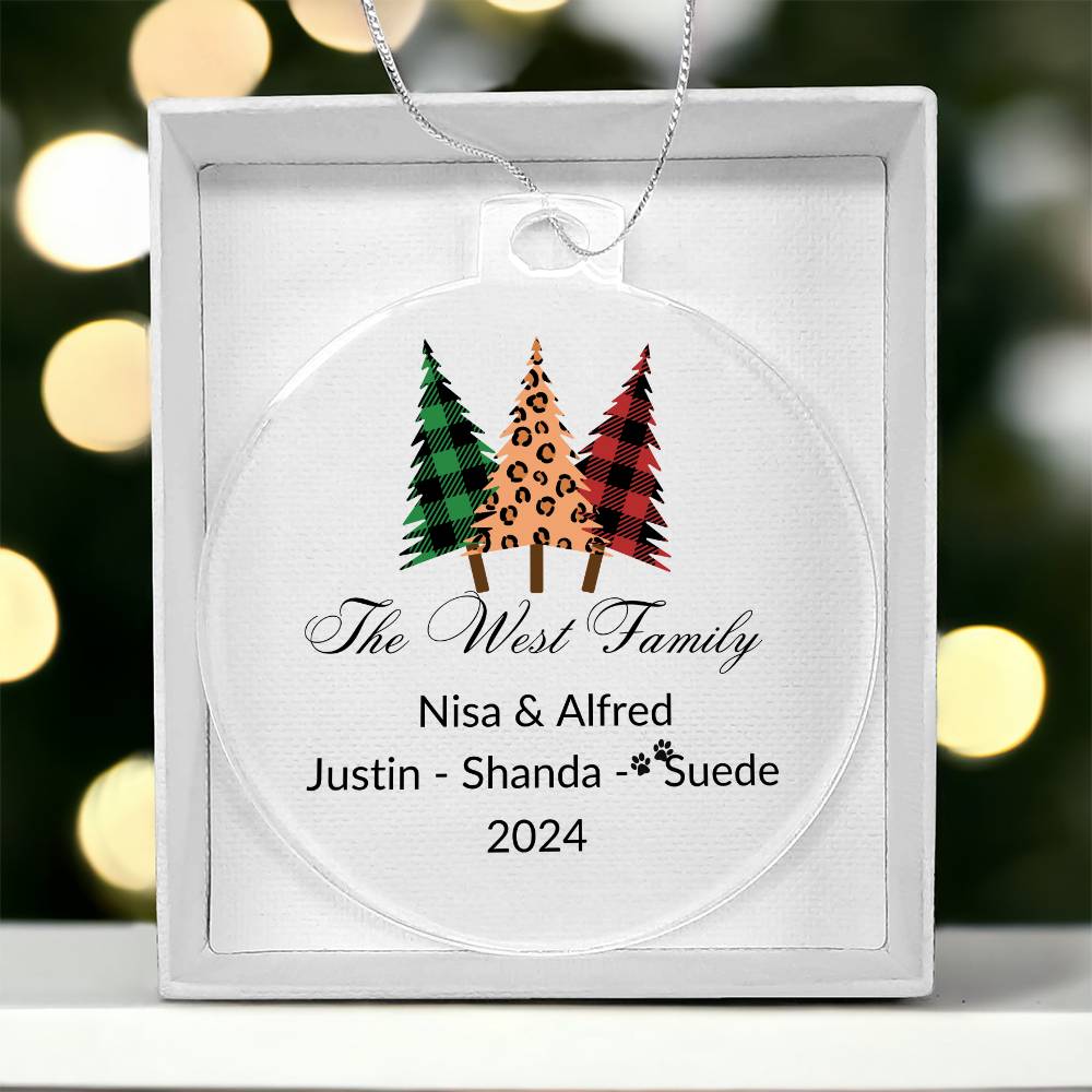 2024 Keepsake Personalized Family Name - Fancy Trees Ornament