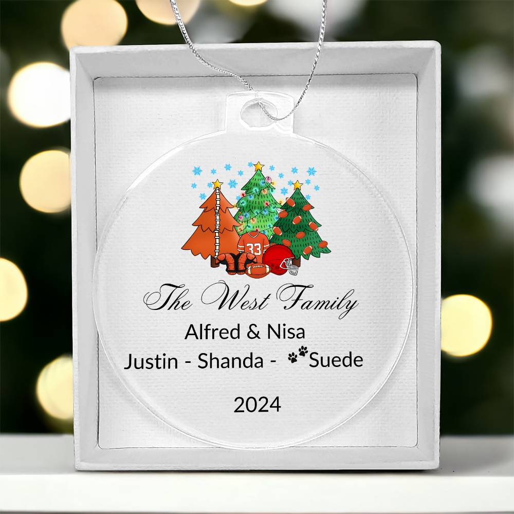 2024 Keepsake Personalized Family Name - Boy's Football Ornament