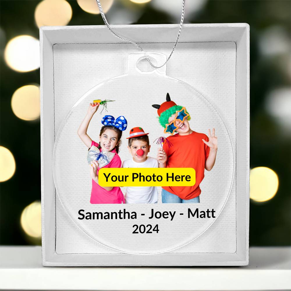 Personalized Christmas Ornament with Photo - Funny Kids