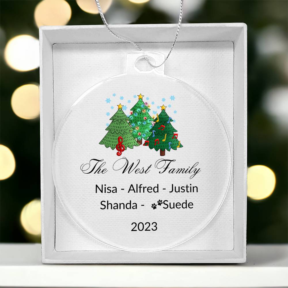 2023 Keepsake Personalized Family Name - Musical Trees Ornament