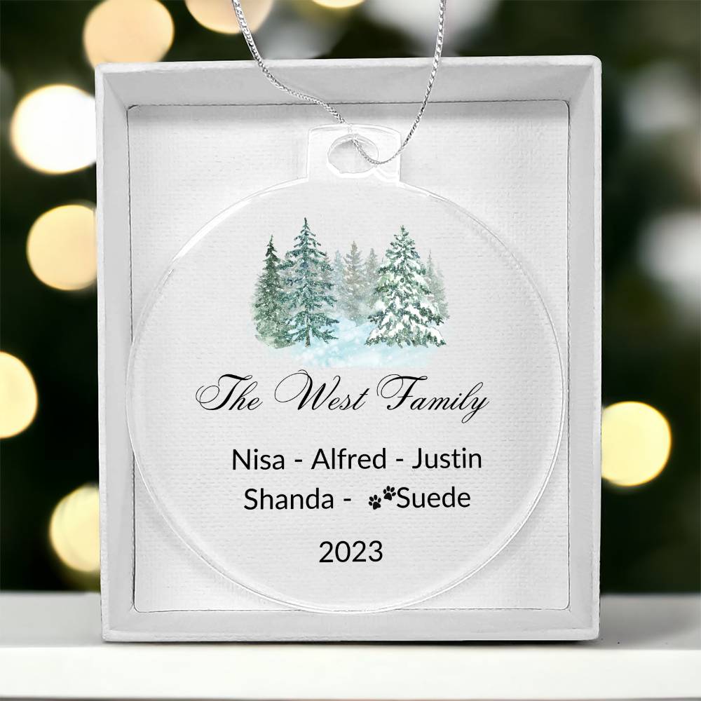 2023 Keepsake Personalized Family Name - Tree Forest Ornament