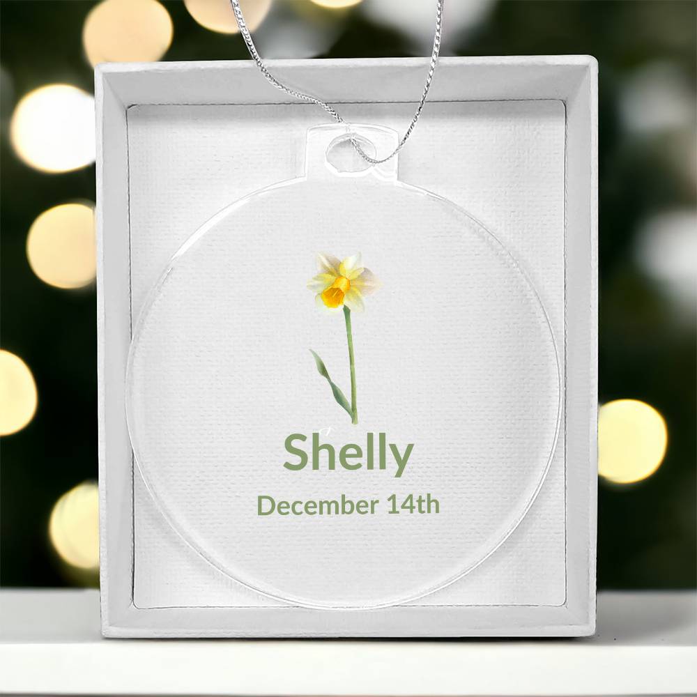 Personalized Birth Month Flower Ornament