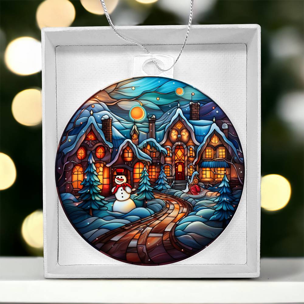 Evening Castle Christmas Ornament - Vintage-Inspired