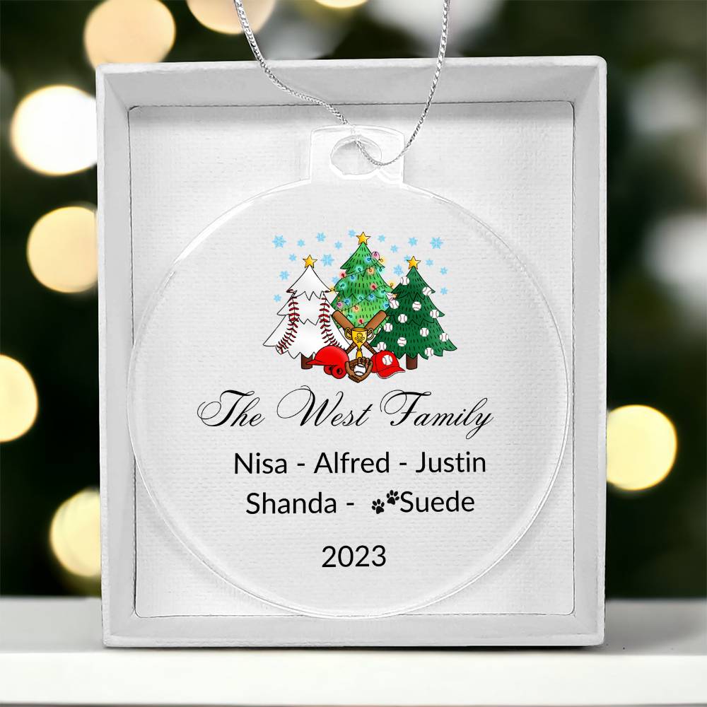 2023 Keepsake Personalized Family Name - Baseball Ornament