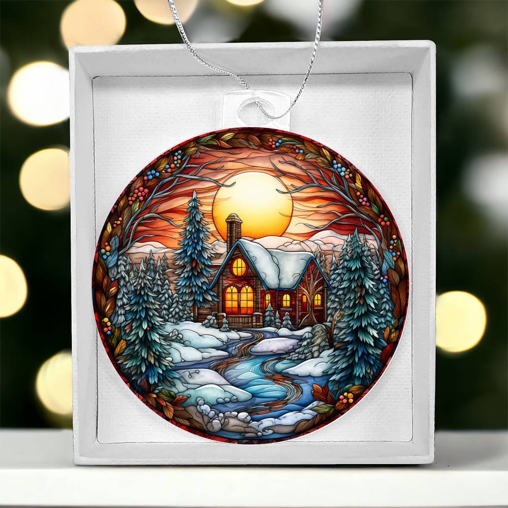 Evening Church  Christmas Ornament - Vintage-Inspired