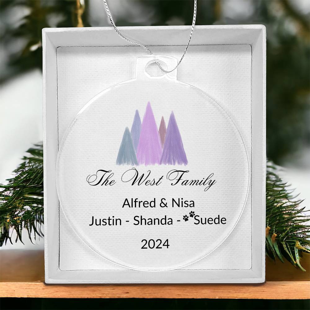 2024 Keepsake Personalized Family Name - Purple Trees Ornament