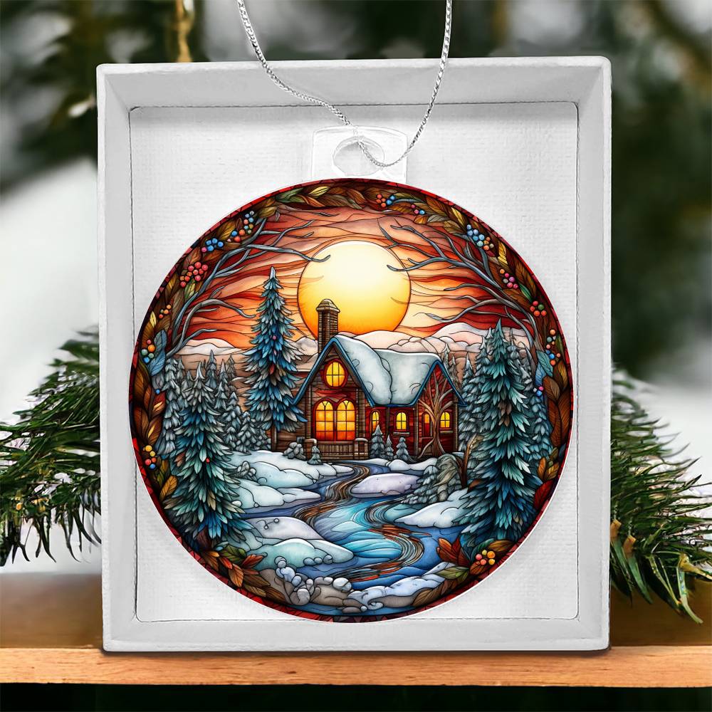 Evening Church  Christmas Ornament - Vintage-Inspired