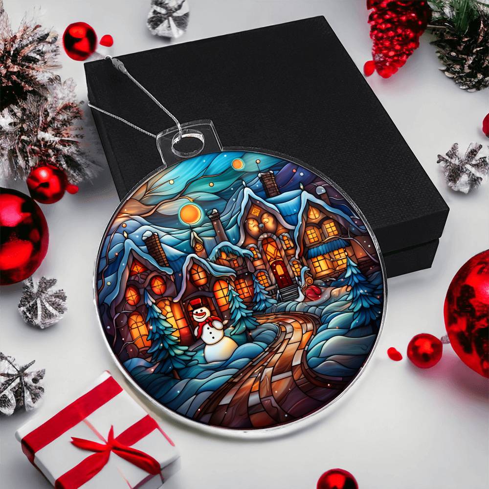 Evening Castle Christmas Ornament - Vintage-Inspired