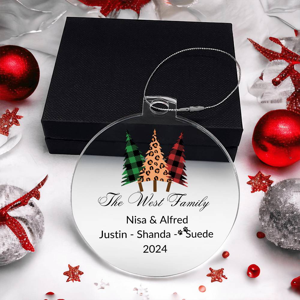 2024 Keepsake Personalized Family Name - Fancy Trees Ornament