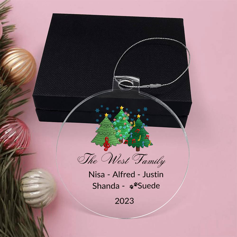 2023 Keepsake Personalized Family Name - Musical Trees Ornament