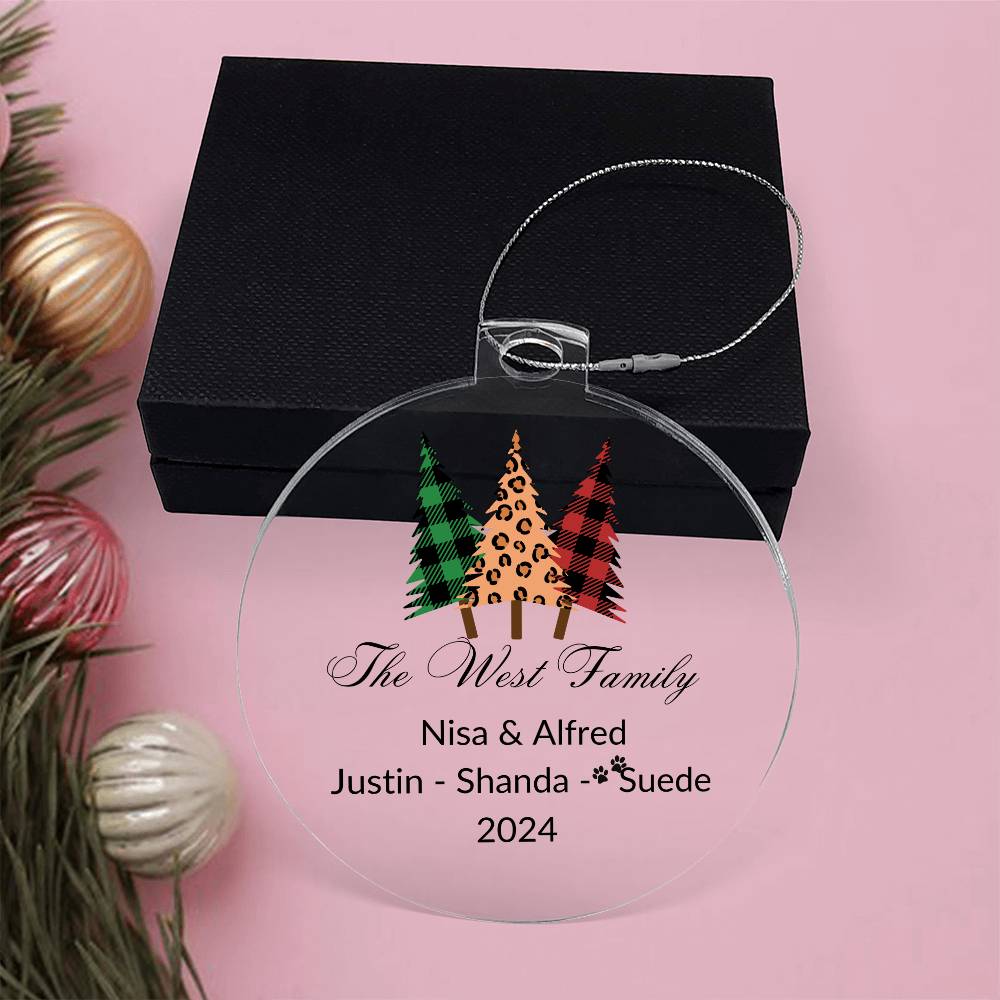 2024 Keepsake Personalized Family Name - Fancy Trees Ornament