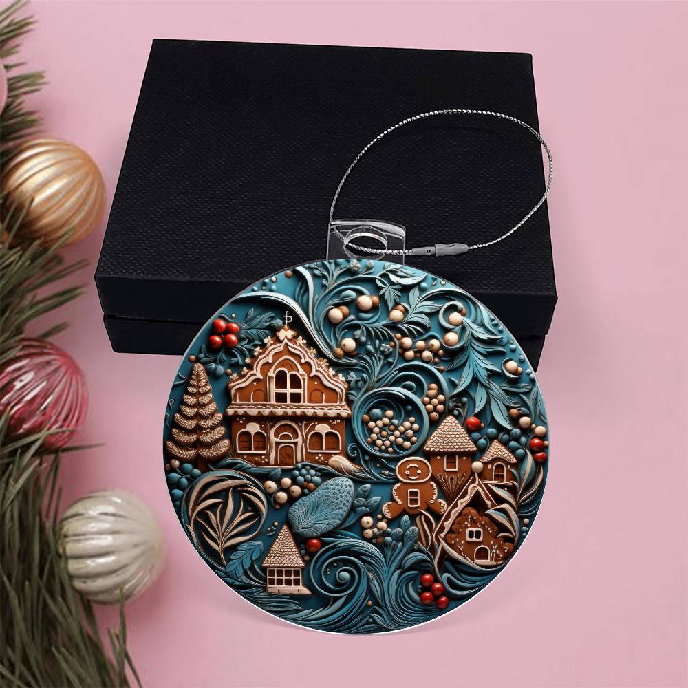 Teal & Brown Hamlet Christmas Ornament - Vintage-Inspired