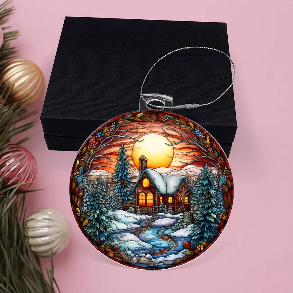 Evening Church  Christmas Ornament - Vintage-Inspired