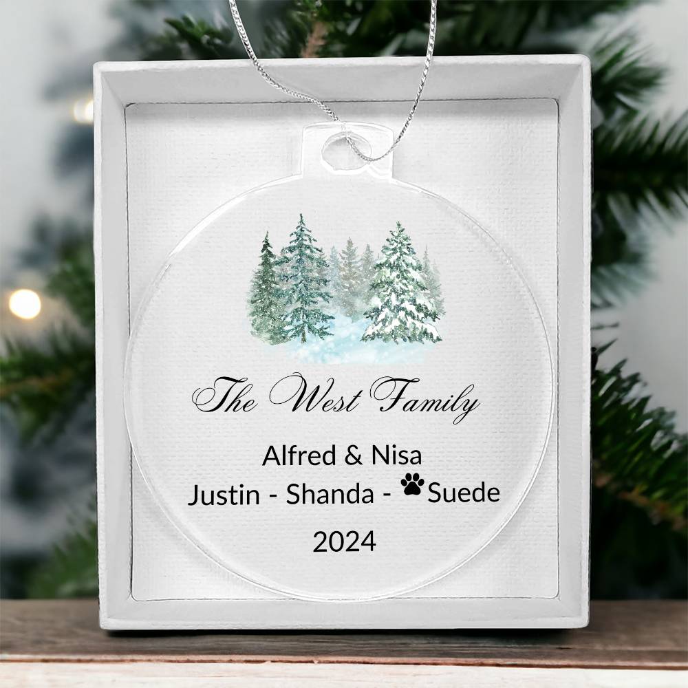 2024 Keepsake Personalized Family Name - Tree Forest Ornament