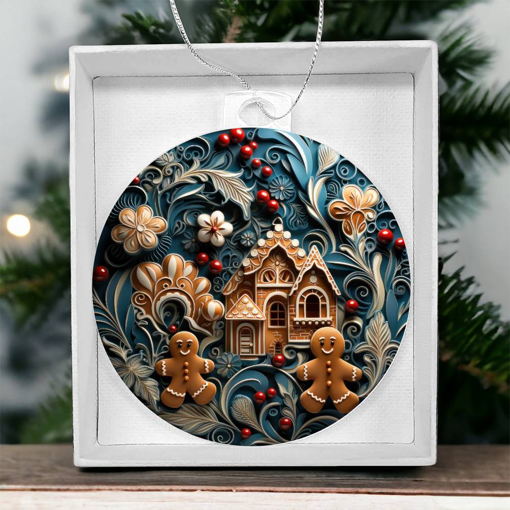 Ginger Bread Home Christmas Ornament - Vintage Inspired