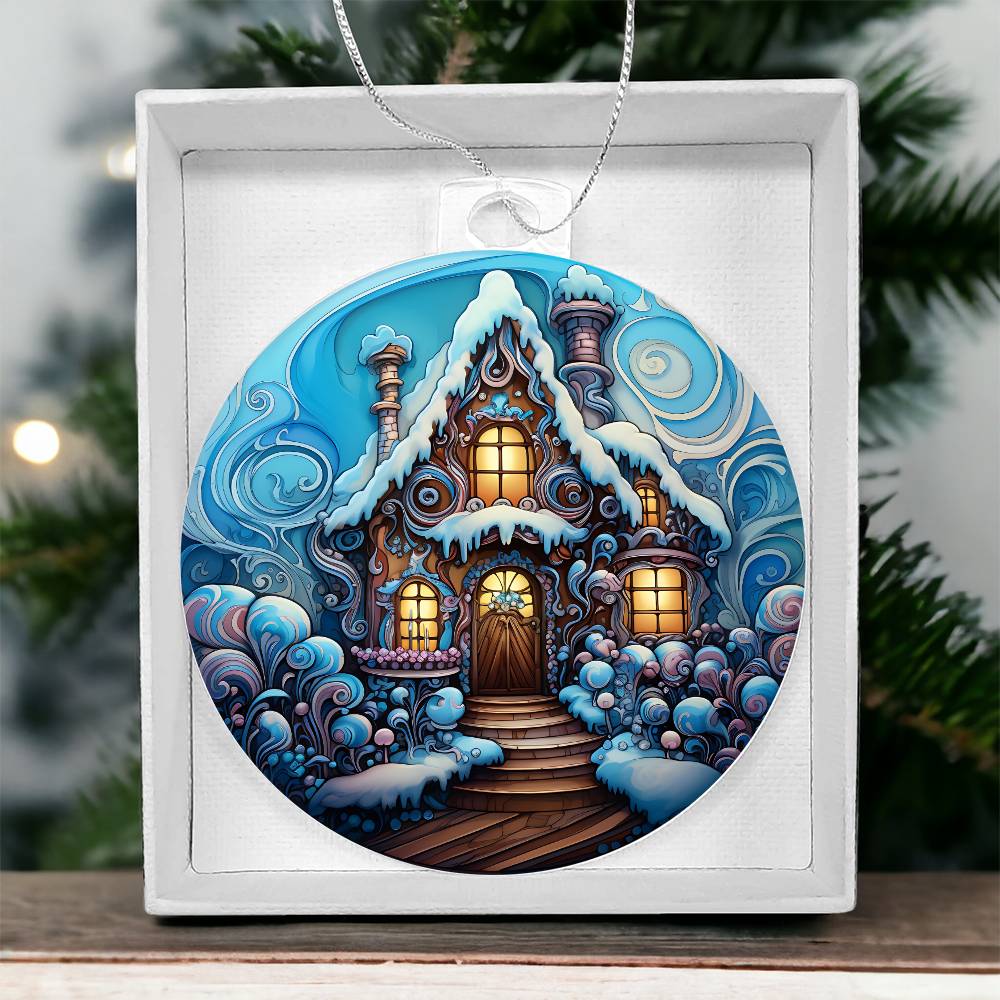 Snowy House Christmas Ornament - Vintage-Inspired