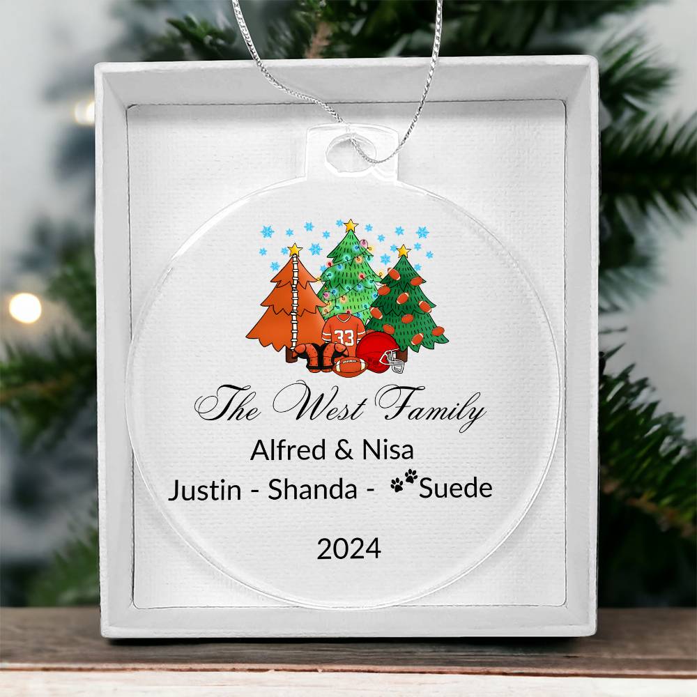 2024 Keepsake Personalized Family Name - Boy's Football Ornament