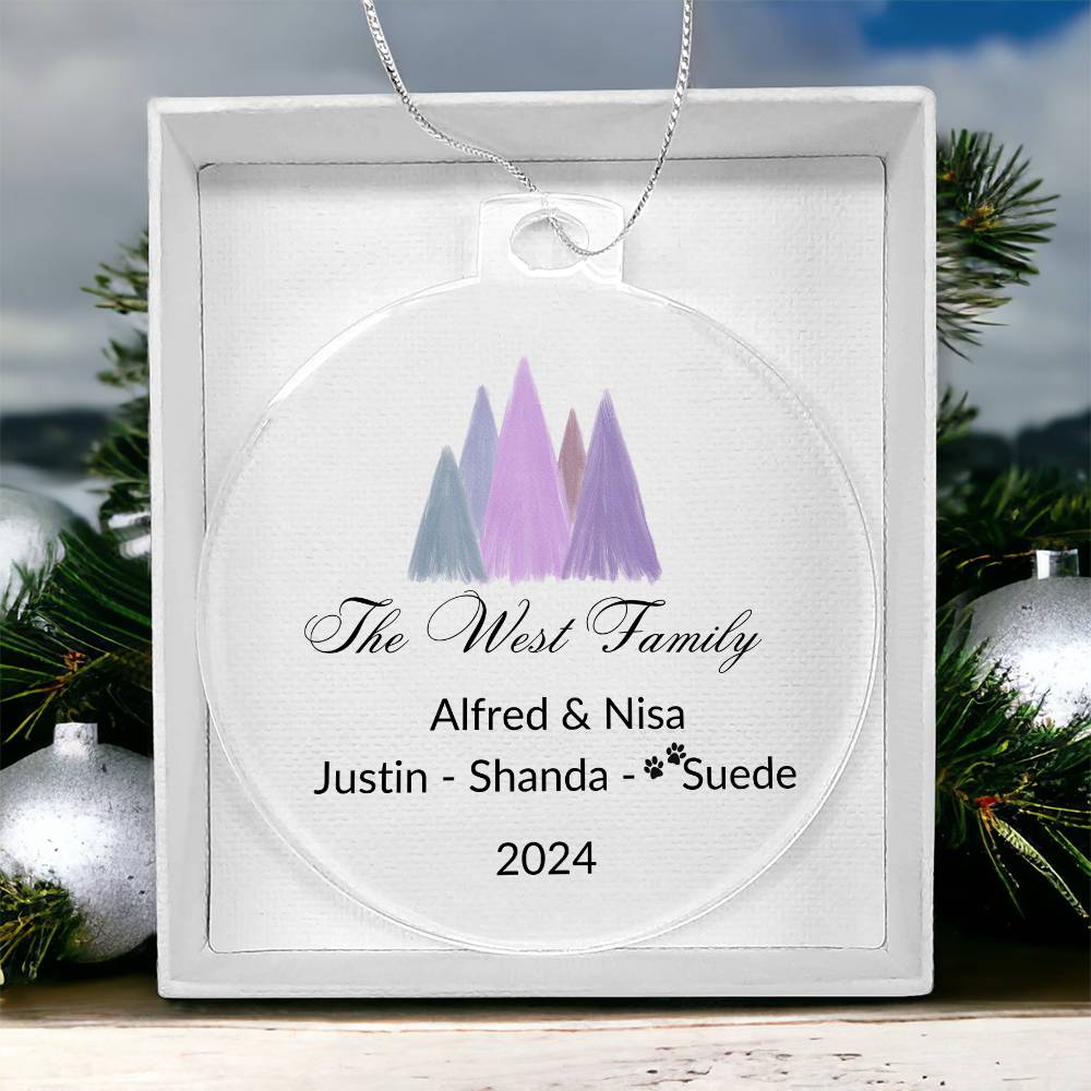 2024 Keepsake Personalized Family Name - Purple Trees Ornament