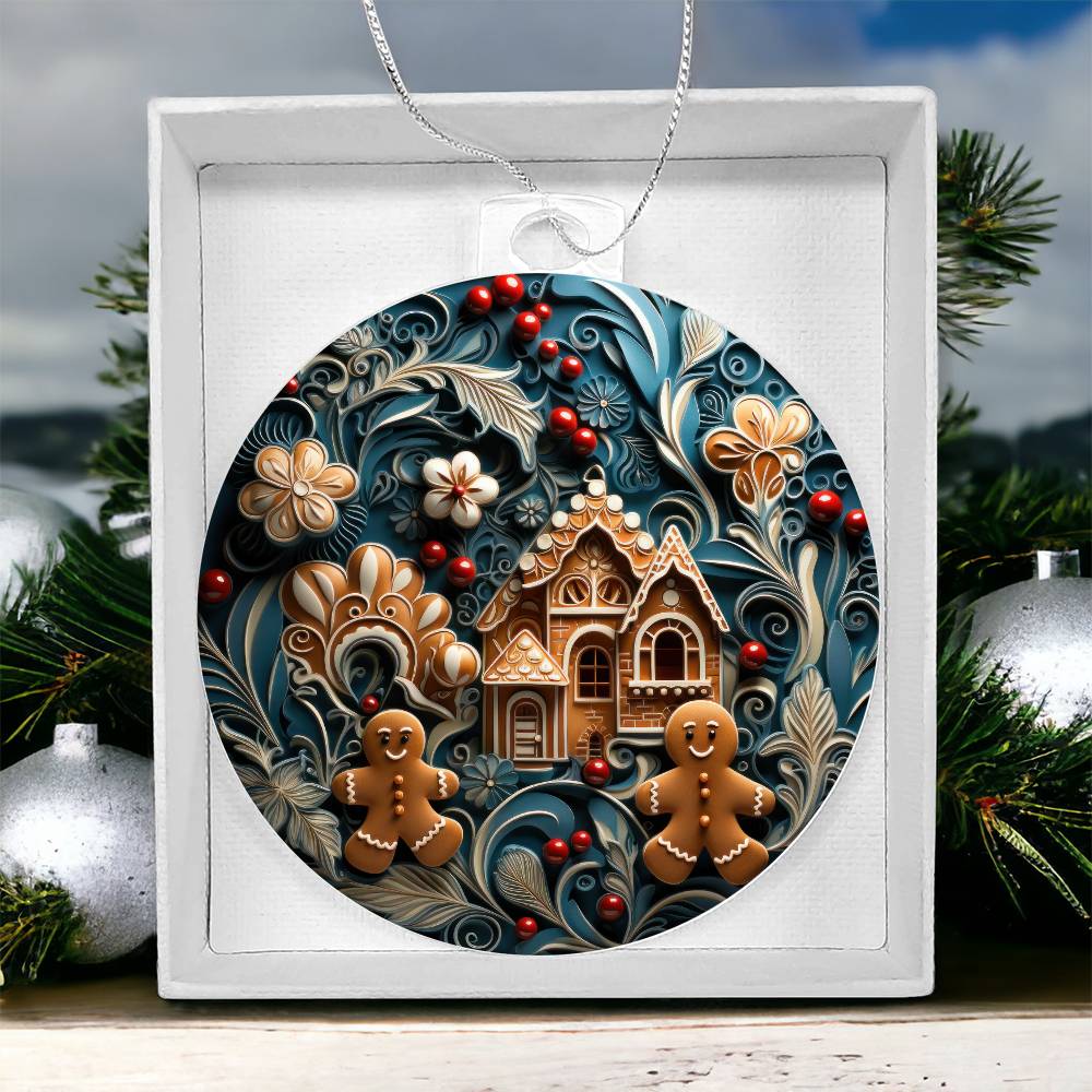 Ginger Bread Home Christmas Ornament - Vintage Inspired