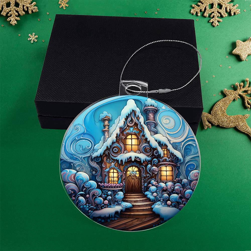 Snowy House Christmas Ornament - Vintage-Inspired