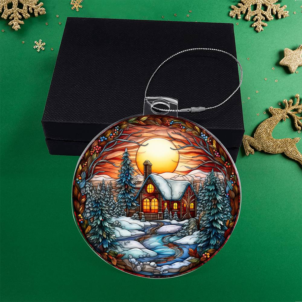 Evening Church  Christmas Ornament - Vintage-Inspired