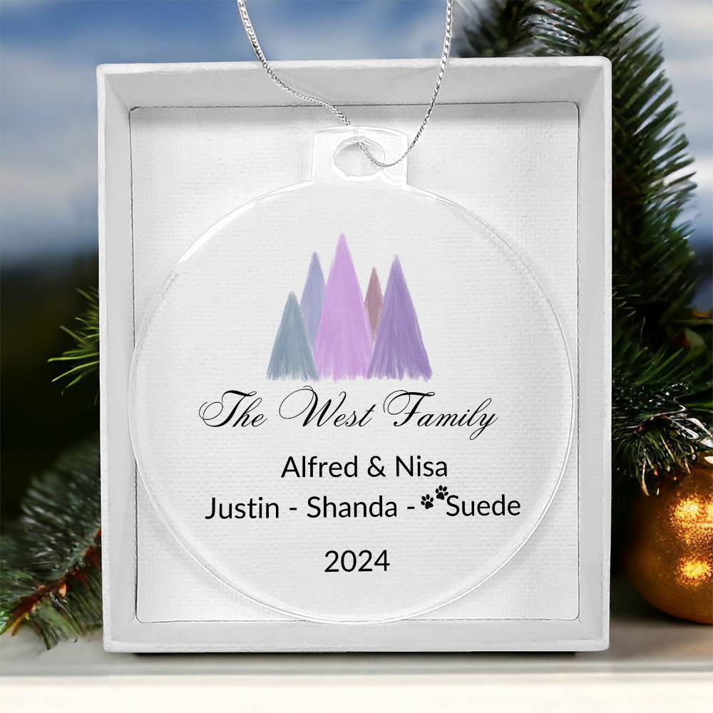 2024 Keepsake Personalized Family Name - Purple Trees Ornament