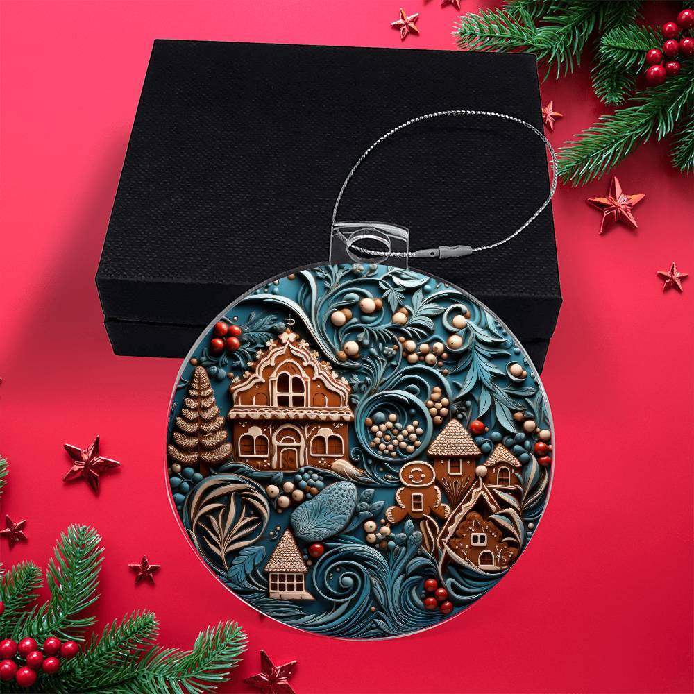 Teal & Brown Hamlet Christmas Ornament - Vintage-Inspired