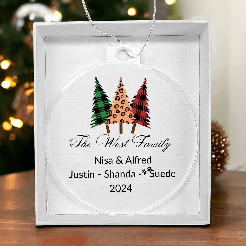 2024 Keepsake Personalized Family Name - Fancy Trees Ornament