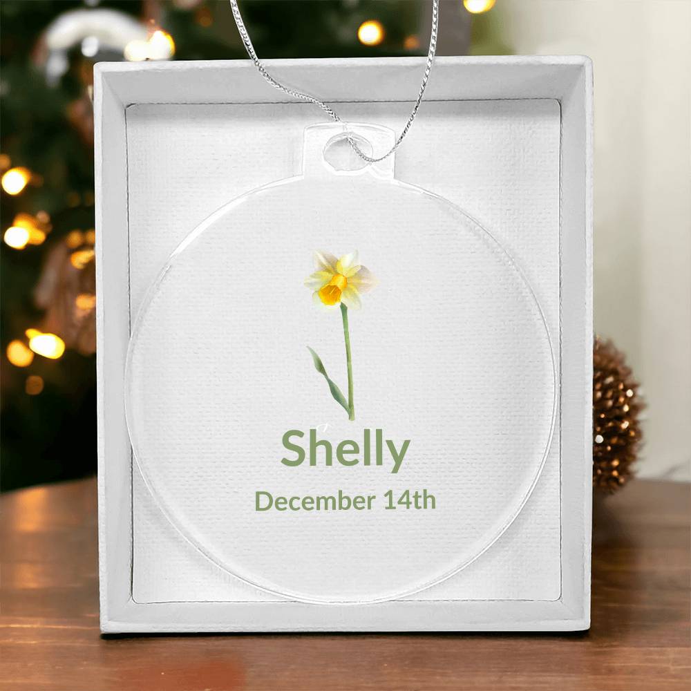 Personalized Birth Month Flower Ornament