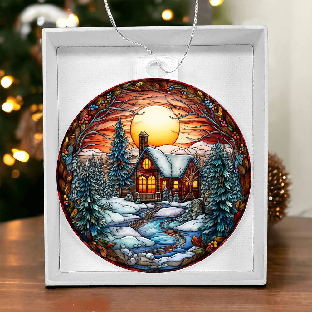 Evening Church  Christmas Ornament - Vintage-Inspired