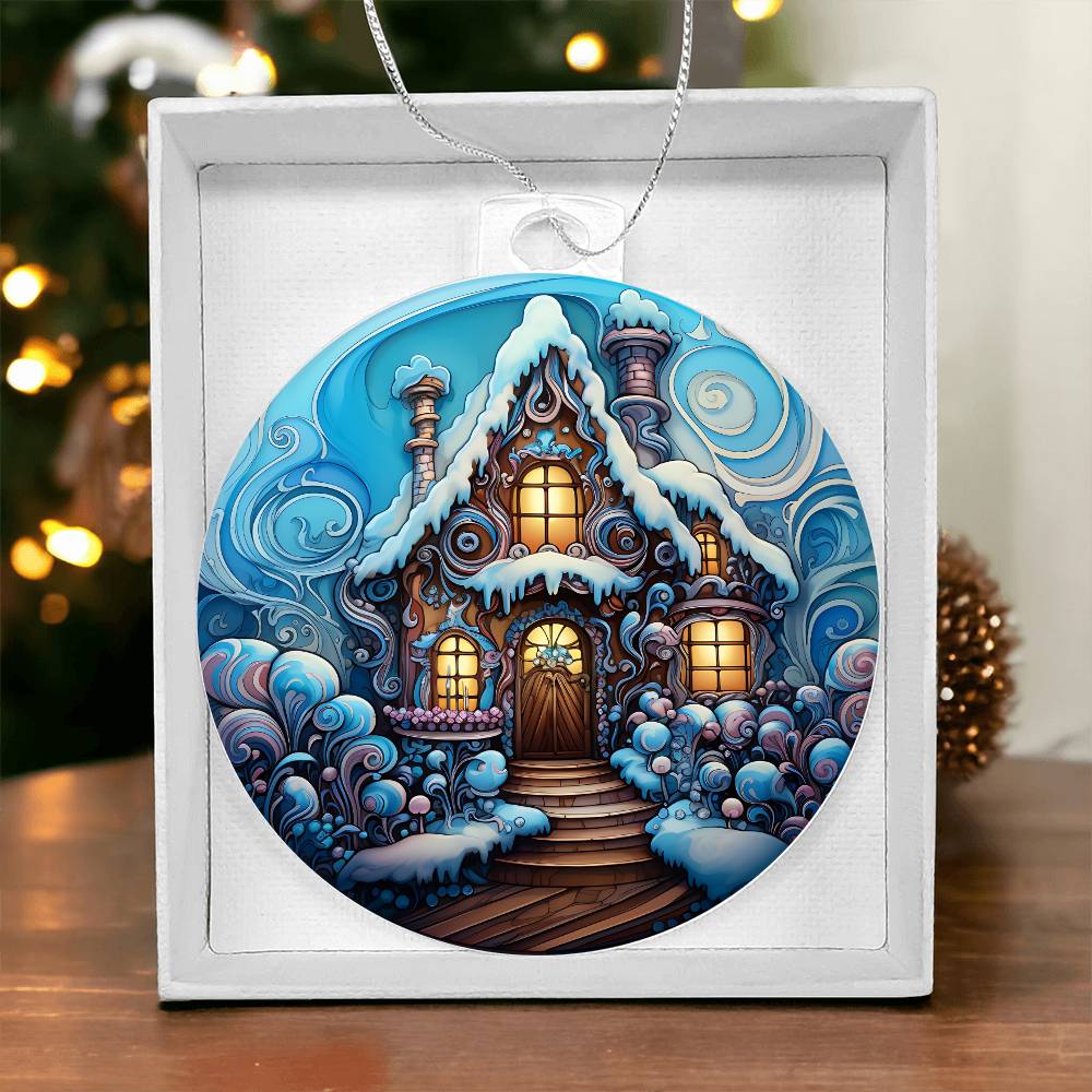 Snowy House Christmas Ornament - Vintage-Inspired