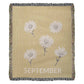 Yellow - September - Aster Heirloom Birth Month Flower Woven Blanket
