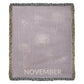 Plum - November - Chrysanthemum Heirloom Birth Month Flower Woven Blanket