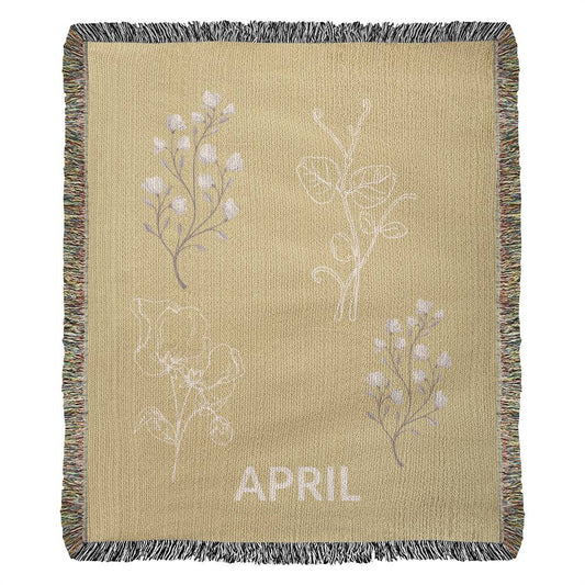 Yellow - April - Sweet Pea Heirloom Birth Month Flower Woven Blanket