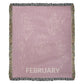 Rose - February - Iris Heirloom Birth Month Flower Woven Blanket