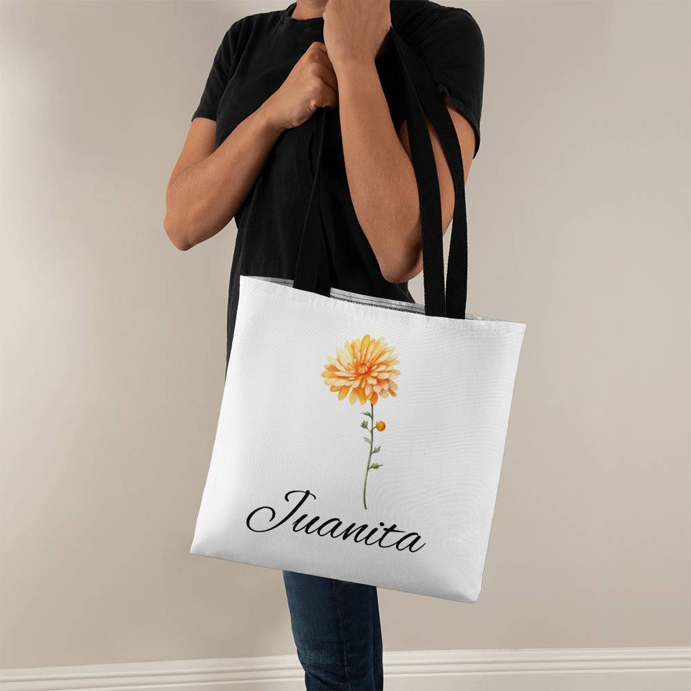 Classic Birth Month Flower Tote for Juanita