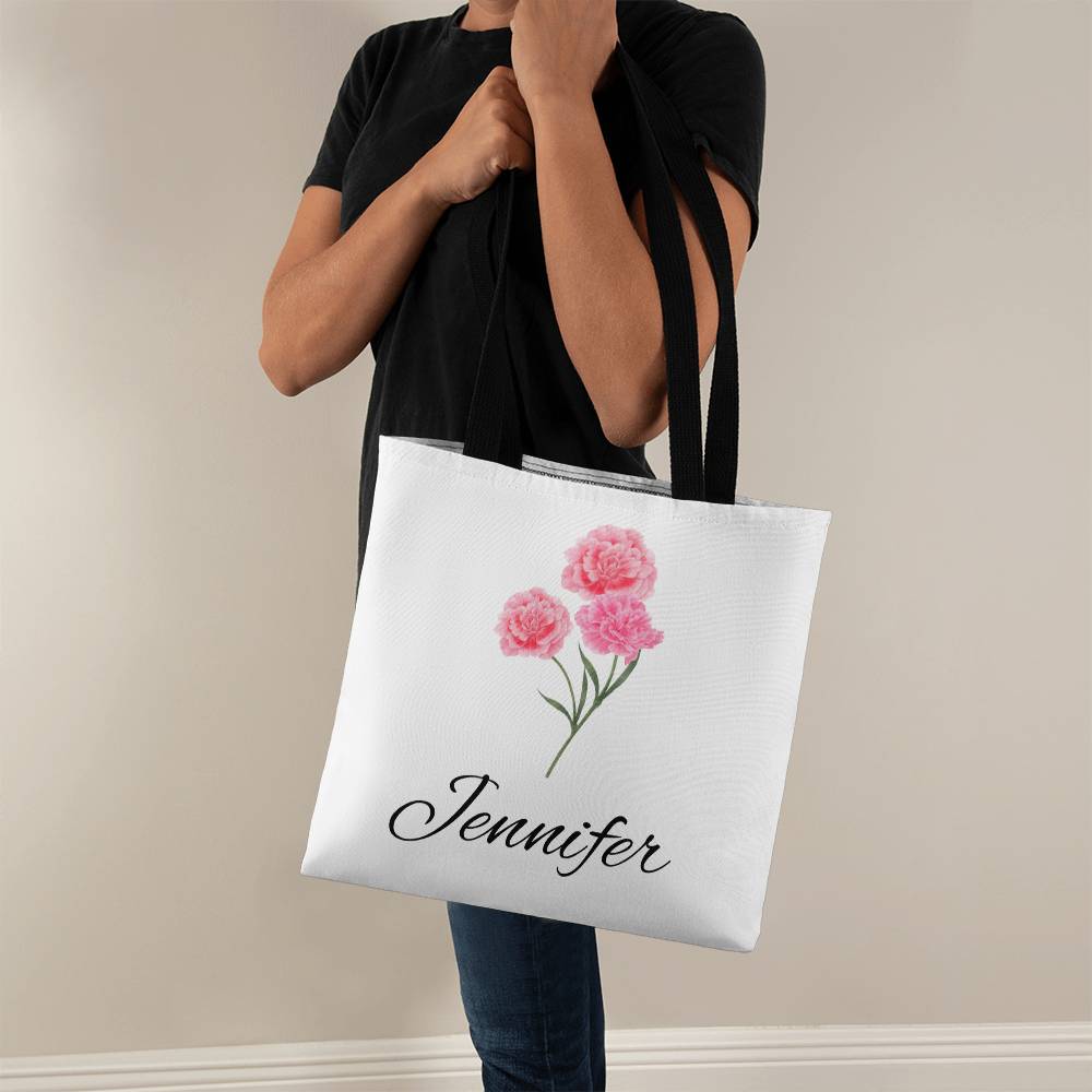 January - Personalized Birth Month Flower Classic Canvas Tote Bag