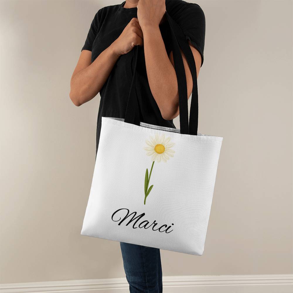 Classic Birth Month Flower Canvas Tote For Giveaway