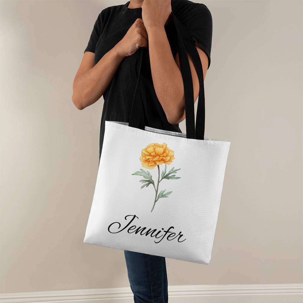 October - Personalized Birth Month Flower Classic Canvas Tote Bag