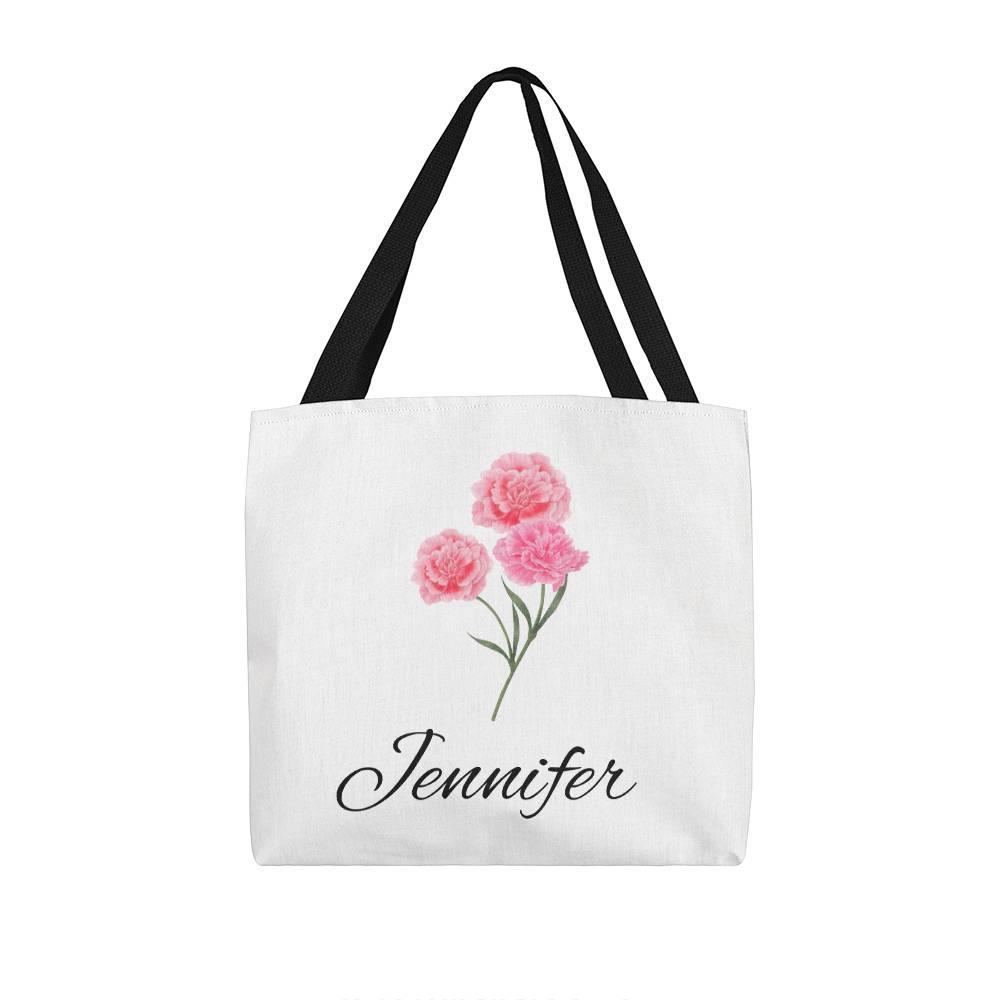 January - Personalized Birth Month Flower Classic Canvas Tote Bag