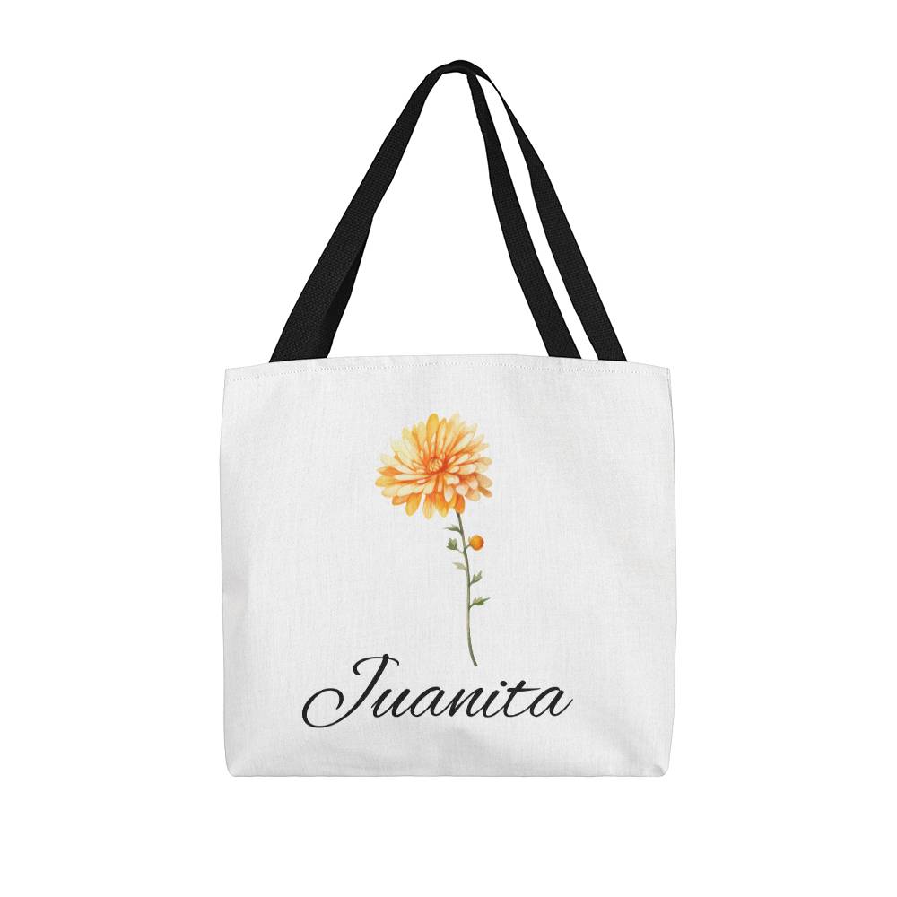 Classic Birth Month Flower Tote for Juanita