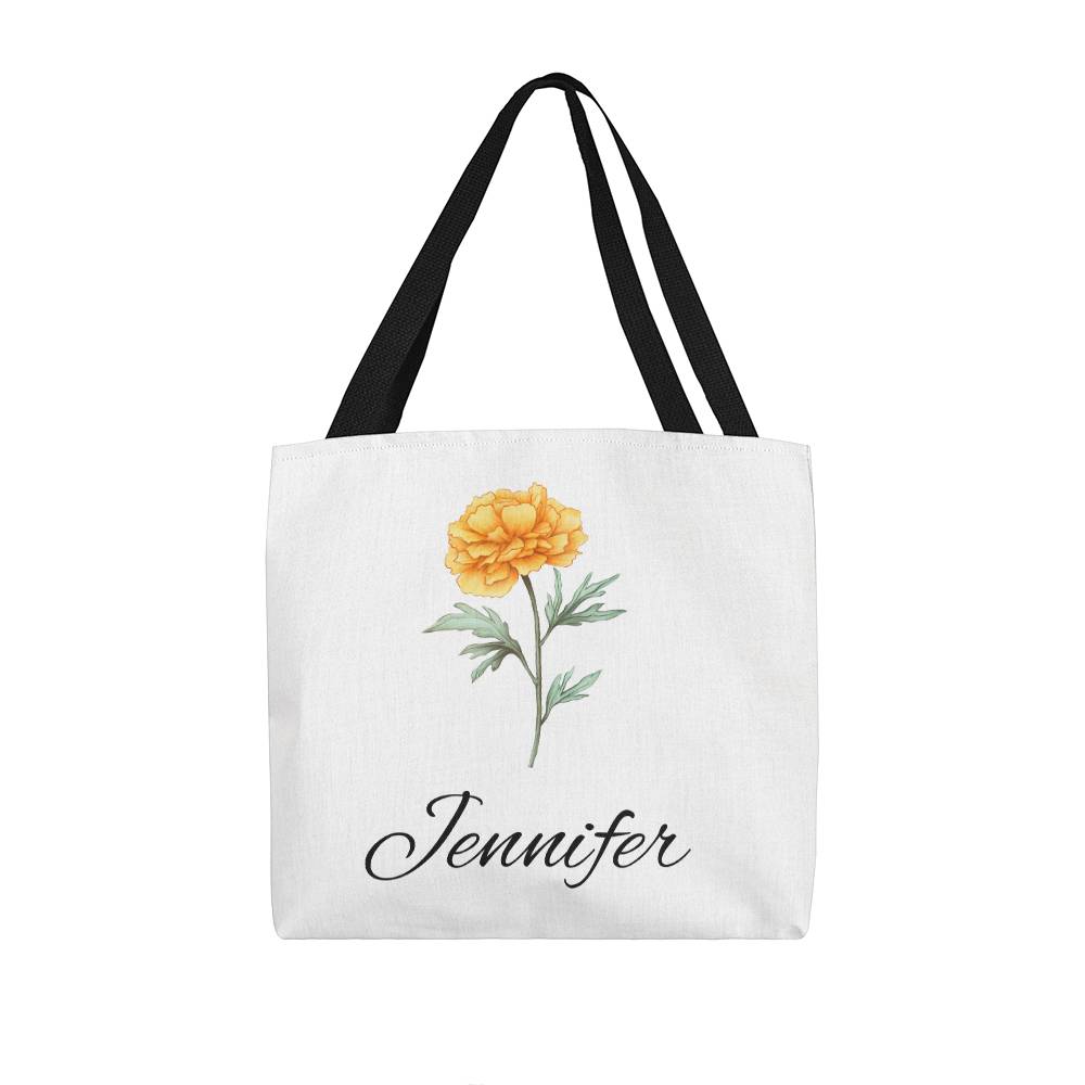 October - Personalized Birth Month Flower Classic Canvas Tote Bag