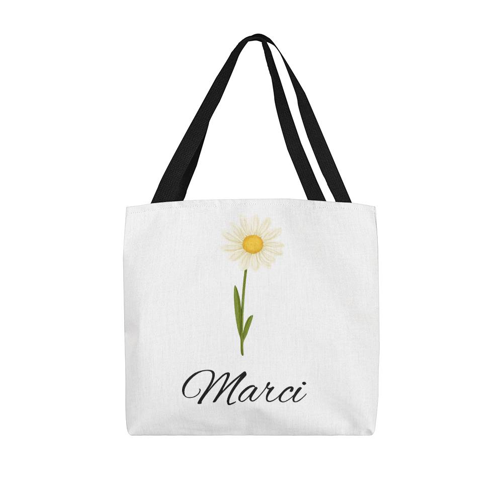 Classic Birth Month Flower Canvas Tote For Giveaway