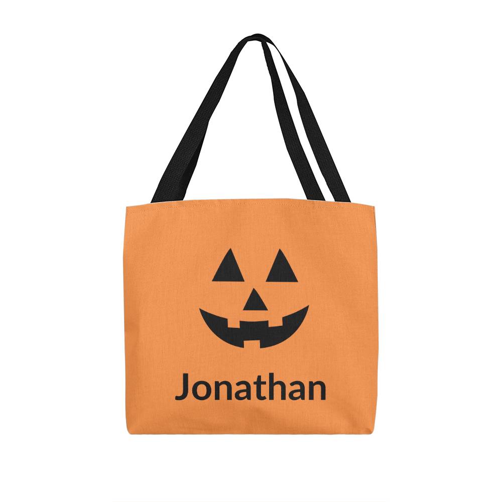 Custom Name Halloween Pumpkin Trick or Treat Bag