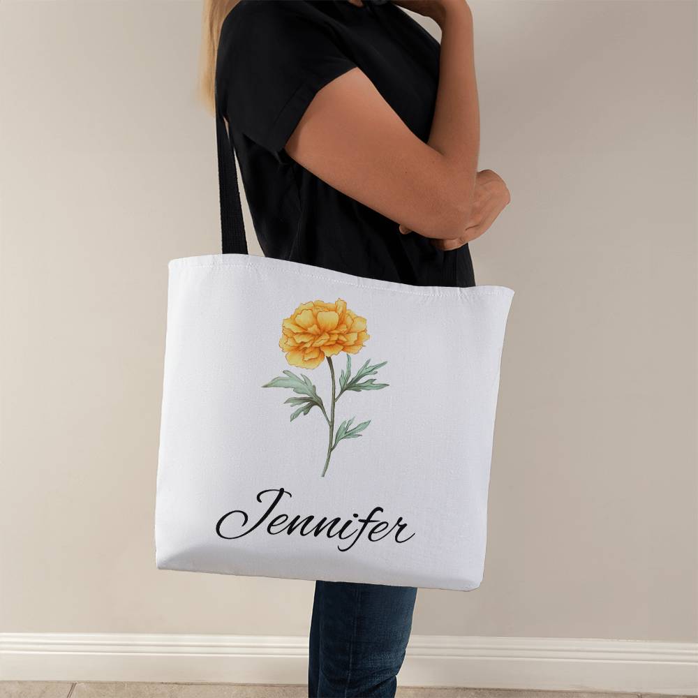 October - Personalized Birth Month Flower Classic Canvas Tote Bag