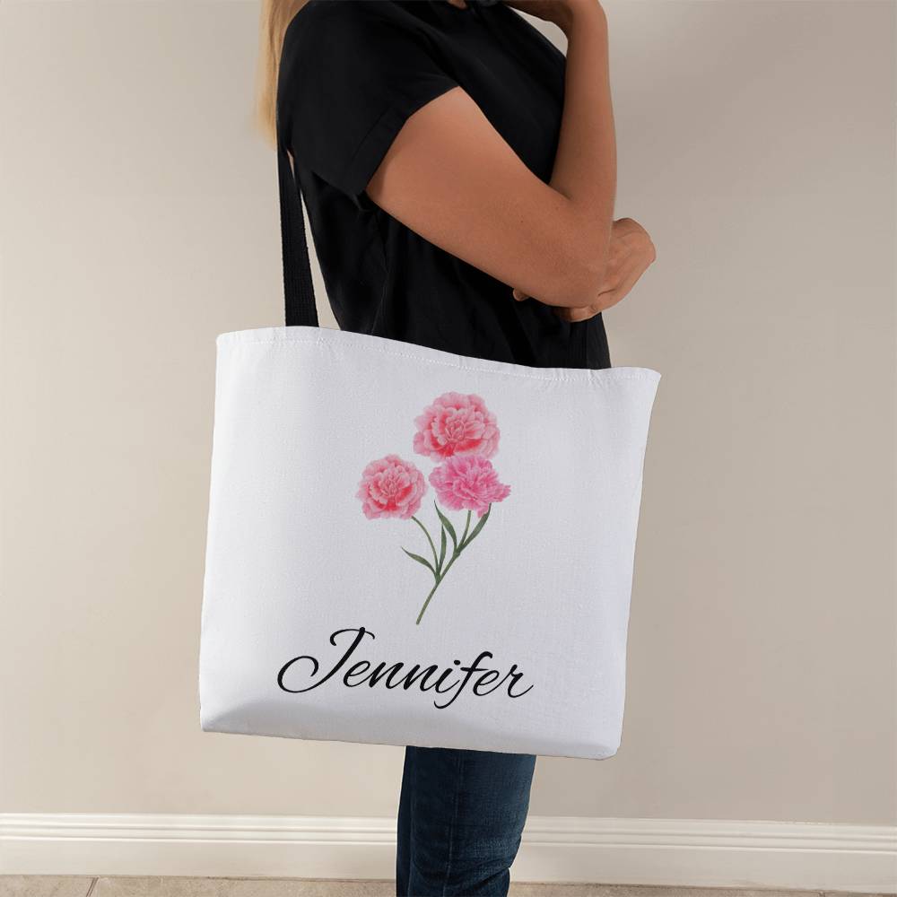 January - Personalized Birth Month Flower Classic Canvas Tote Bag